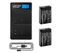 2 X LP-E17 Batería de Repuesto y LCD Cargador Dual Compatible con Canon EOS 77D, EOS 750D, EOS 760D, EOS 8000D, EOS M3, EOS M5, EOS M6, EOS Rebel T6i, EOS Rebel T6s, Kiss X8i