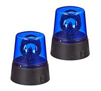 2 x Luces Policía LED, Luz Advertencia Omnidireccional, para Fiestas, con Pilas, PS-ABS, Azul