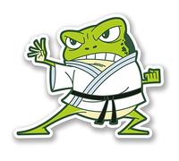 2 x Martial Arts Frog Vinyl Sticker iPad Laptop Car Funny Karate Judo Gift #4599