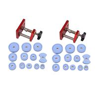 2 x Micro Prensas Relojes Caja Prensa Micro Prensa Relojes Caja para Medios Trabajo Herramienta de Prensa con 24 Matrices de Nylon para Reparación de Relojes, Rojo y azul.