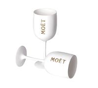 2 x Moët & Chandon Don Ice Imperial Champán Cristal CUP Champagne vasos de plástico (0.45 l Cáliz Color Blanco