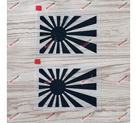 2 x negro 10 cm japonés Rising Sun Variant Bandera de Japón Naval Car Vinilo Pegatina JDM Vinilo troquelado sin fondo