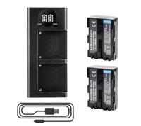 2 X NP-FM500H Batería de Repuesto y Cargador Dual Compatible con Sony A57 A58 A65 A77 A100 A200 A200W A300 A300X A350 A350H A350K A350X A450 A500 A550 A560 A580 A700P A700Z A850 A900 ILCA-77M2