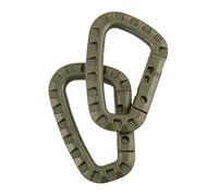 2 x Olive Green Tactical Carabiner Kombat Carabina Pair Military by Kombat