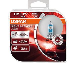 2 x Osram H7 55 W 12 V PX26d Night Breaker Laser + 150% Next Generation 64210NBL-HCB Blanco claro Blanco Repuesto faros halógenos para coche - Certificado E