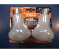 2 x OSRAM Krypton E Bombilla Incandescente 100W E27 Opal Forma Hongo