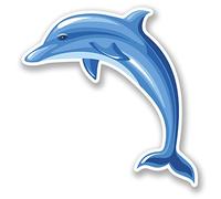 2 x pegatinas de vinilo para iPad o portátil, diseño de delfín, surf # 4335 - 10 x 10 cm