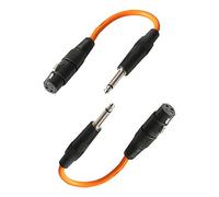 2 x Pulse 3 Pin XLR hembra a conector jack de 1/4" Cable de enchufe naranja