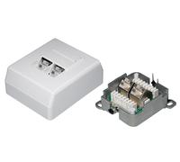 2 x rj45 socket, stp, cat 6a shielded, for surface mounting