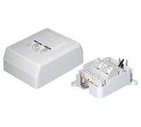 2 x rj45 socket, utp, cat 6a for surface mounting