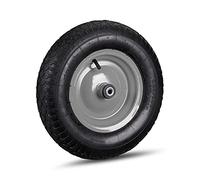 2 x Rueda Carretilla 4.80 4.00-8, Llanta de Acero, 3 Adaptadores cada una, Rueda de Recambio, Hasta 120 kg, Negro y Gris