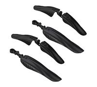 2 x Set Guardabarros, Guardafangos Delantero y Trasero, Rueda 24-28", Adaptadores Diferentes Tipos de Sillín, Negro