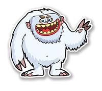 2 x Snow Yeti Vinyl Sticker Decal Monster Funny iPad Laptop Skateboard Fun #4378