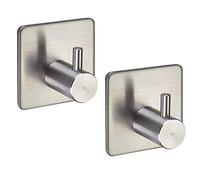 2 x SO-TECH® Gancho PANDORA Autoadhesivo 3M Acero Fino Inoxidable para la Cocina y el Baño/Gancho de Pared/Gancho para Ropa/Gancho Adhesivo