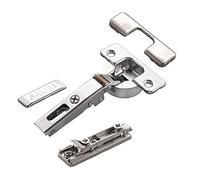 2 x SOTECH Bisagra Salice serie 700 con amortiguador en la cazoleta 110° patrón de taladros T52 tope en la esquina incl. placa de montaje lineal altura 3 mm con tornillos Euro