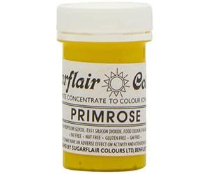 2 x Sugarflair 25g Primrose Tartranil Paste Gel Edible Food Cake Icing Colour