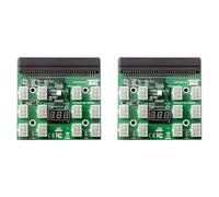 2 x Tarjeta de desbloqueo 12 puertos 6 Pin Display LED 12V Adaptador Servidor de Alimentación para 1200W 750W PSU GPU Miner Minería BTC ETH