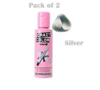 2 X Tintura Para Cabello Semipermanente Crazy Color Plata - 100ml (Paquete De 2)