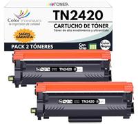 2 x TN2420 Cartuchos de tóner para Brother MFC-L2710DW HL-L2310D HL-L2350DW HL-L2370DN HL-L2375DW DCP-L2530DW MFC-L2710DN L2730DW (Pack2-TN2420)