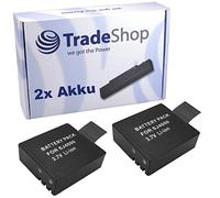 2 x Trade-Shop - Batería de ion de litio de 3,6 V/3,7 V 900 mAh para Qumox SJ4000 action sport Videocámara HD cámara (dx288812, dx288813)