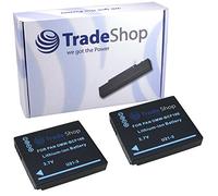 2 x Trade-Shop - Batería de ion de litio para cámara Panasonic Lumix FT de 1 FP de 8 FS de 6 FS de 7 FS de 10 FS de 12 FS de 15 FS de 25 FS de 42 FS de 62 FX de 40 FX de 60 FX de 550 FS de 25 FP de 1 de sustituye DMW-BCF10 DMW-BCF10E CGA-S/106 C