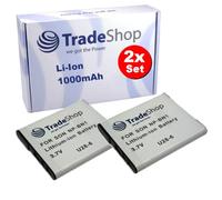 2 x Trade-Shop - Batería de ion de litio para cámara Sony Cybershot DSC-W800, DSC-W810, DSC-W830, DSC-QX10, DSC-QX100, DSC-WX220