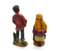 2 X UNIT FIGURA CAGANER RESINA Y meando el hombre que hace orinando. belén oculto de 10.5cm. el hombre que hace caca. estatuilla cagando. escena de natividad, figuras, jesús. 3 reyes. pastor medndo