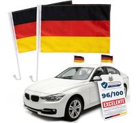 2 x Upgrade4cars Bandera de Coche Alemania 45 x 30 cm Accesorios Interior | Accesorio práctico para el vehículo | Fácil de usar y guardar | Apto para todas las estaciones | Verano & Invierno