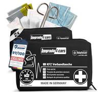 2 x Upgrade4cars Botiquin de Primeros Auxilios para Coche, Casa, Viaje, Senderismo, etc. Bolsa Médica Completo 2026 Rojo Caja Emergencia Portátil para toda Europa