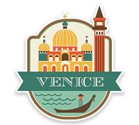 2 x Venecia Italia vinilo adhesivo para ordenador portátil viaje equipaje coche panel iPad Fun # 9187-10cm/100mm ancho