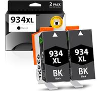 2 XL Negros Cartuchos de Tinta compatibles con HP 934 934XL C2P23AE para Impresoras HP Officejet Pro 6230 6830 6820 6812 6815 6835 6220 | Alta Capacidad