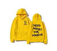 (2-XXL) Sudadera con capucha estampada "Necesito dinero" para otoño/invierno 2025, diseño moderno y