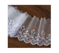 2 Yards Embroidered Lace Floral Edge Trim Ribbon Trimmings Clothes Gift Wrapping Decoration Applique DIY Sewing Crafts (Model 3 9.5cm wide)