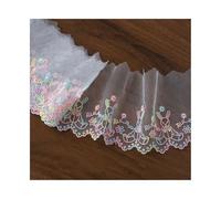 2 Yards Embroidered Lace Floral Edge Trim Ribbon Trimmings Clothes Gift Wrapping Decoration Applique DIY Sewing Crafts (Model 1 9.5cm wide)