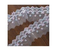 2 Yards Embroidered Lace Floral Edge Trim Ribbon Trimmings Clothes Gift Wrapping Decoration Applique DIY Sewing Crafts (Model 29 7cm wide)