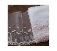 2 Yards Embroidered Lace Floral Edge Trim Ribbon Trimmings Clothes Gift Wrapping Decoration Applique DIY Sewing Crafts (Model 23 19cm wide)