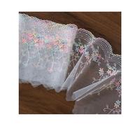 2 Yards Embroidered Lace Floral Edge Trim Ribbon Trimmings Clothes Gift Wrapping Decoration Applique DIY Sewing Crafts (Model 10 13cm wide)