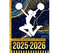 2-Year Monthly Planner 2025-2026: Hardcover / 8.5x11 Dated Organizer With 100 Blank College-Ruled Paper Combo / 24-Month Schedule / Navy Blue Gold ... Cheerleader - Team - Captain - Coach - Squad