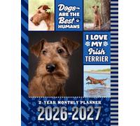 2-Year Monthly Planner 2026-2027: 8.5x11 Dated Organizer With 100 Blank College-Ruled Notebook Pages Combo / 24-Month Schedule / Irish Terrier Dog Art Pattern Cover