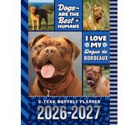 2-Year Monthly Planner 2026-2027: 8.5x11 Dated Organizer With 100 Blank College-Ruled Notebook Pages Combo / 24-Month Schedule / Dogue De Bordeaux Dog Art Pattern Cover