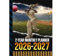 2-Year Monthly Planner 2026-2027: 8.5x11 Dated Organizer With 100 Blank College-Ruled Notebook Pages Combo / 24-Month Schedule / Cricket - Sports Art Cover Design
