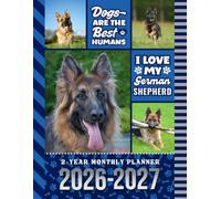 2-Year Monthly Planner 2026-2027: 8.5x11 Dated Organizer With 100 Blank College-Ruled Notebook Pages Combo / 24-Month Schedule / German Shepherd Dog Art Pattern Cover