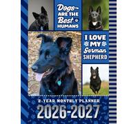 2-Year Monthly Planner 2026-2027: 8.5x11 Dated Organizer With 100 Blank College-Ruled Notebook Pages Combo / 24-Month Schedule / Black German Shepherd Dog Art Pattern Cover