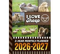 2-Year Monthly Planner 2026-2027: 8.5x11 Dated Organizer With 100 Blank College-Ruled Notebook Pages Combo / 24-Month Schedule / Sheep - Farm Animal Lover Art Theme Cover