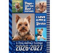 2-Year Monthly Planner 2026-2027: 8.5x11 Dated Organizer With 100 Blank College-Ruled Notebook Pages Combo / 24-Month Schedule / Yorkshire Terrier - Yorkie Dog Art Pattern Cover