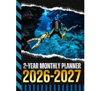 2-Year Monthly Planner 2026-2027: Hardcover / 8.5x11 Dated Organizer With 100 Blank College-Ruled Notebook Pages Combo / 24-Month Schedule / Scuba Dive Diver - Diving Water Sports Art Cover Design