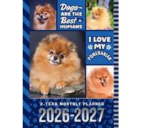 2-Year Monthly Planner 2026-2027: Hardcover / 8.5x11 Dated Organizer With 100 Blank College-Ruled Notebook Pages Combo / 24-Month Schedule / Red Pomeranian Dog Art Pattern Cover