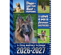 2-Year Monthly Planner 2026-2027: Hardcover / 8.5x11 Dated Organizer With 100 Blank College-Ruled Notebook Pages Combo / 24-Month Schedule / German Shepherd Dog Art Pattern Cover