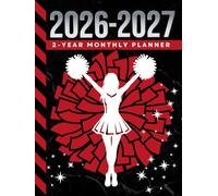 2-Year Monthly Planner 2026-2027: Hardcover / 8.5x11 Dated Organizer With 100 Blank College-Ruled Notebook Pages Combo / 24-Month Schedule / Red Black ... Gift for Cheerleader - Team - Captain - Coach