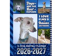 2-Year Monthly Planner 2026-2027: Hardcover / 8.5x11 Dated Organizer With 100 Blank College-Ruled Notebook Pages Combo / 24-Month Schedule / Italian Greyhound Dog Art Pattern Cover